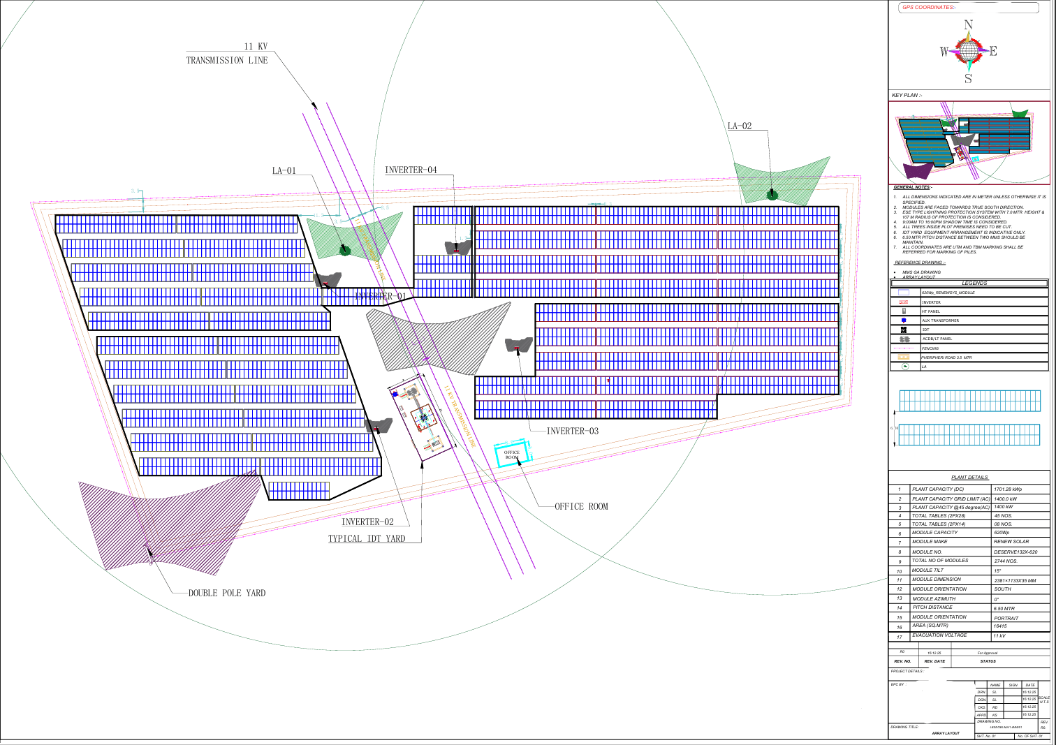 1.74 MWp Telangana – Array Layout