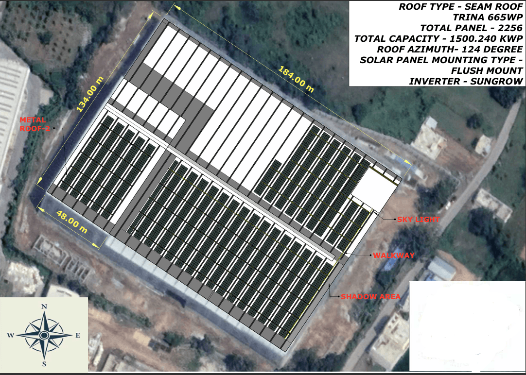 1.5 MWp Rooftop Proposal – 3D