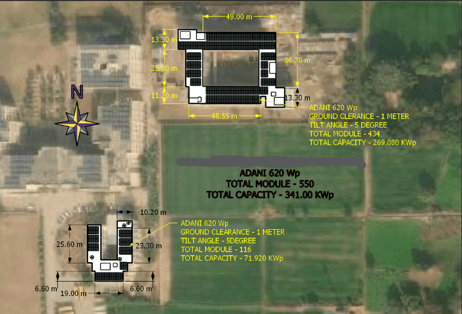 341 kWp RCC Roof – PV Layout