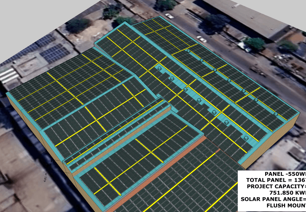 751 kWp Rooftop – PV Layout
